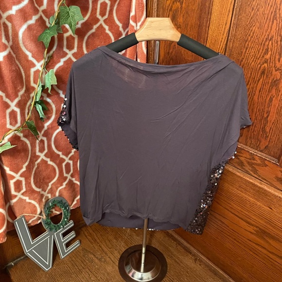 JENNIFER LOPEZ Sequin Short Sleeve Top Women’s Size Small - Picture 5 of 5